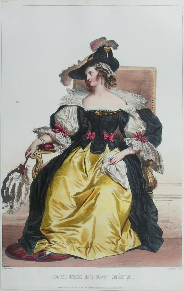 Lithograph - No. 7 Costume de XVIIe Siecle - De